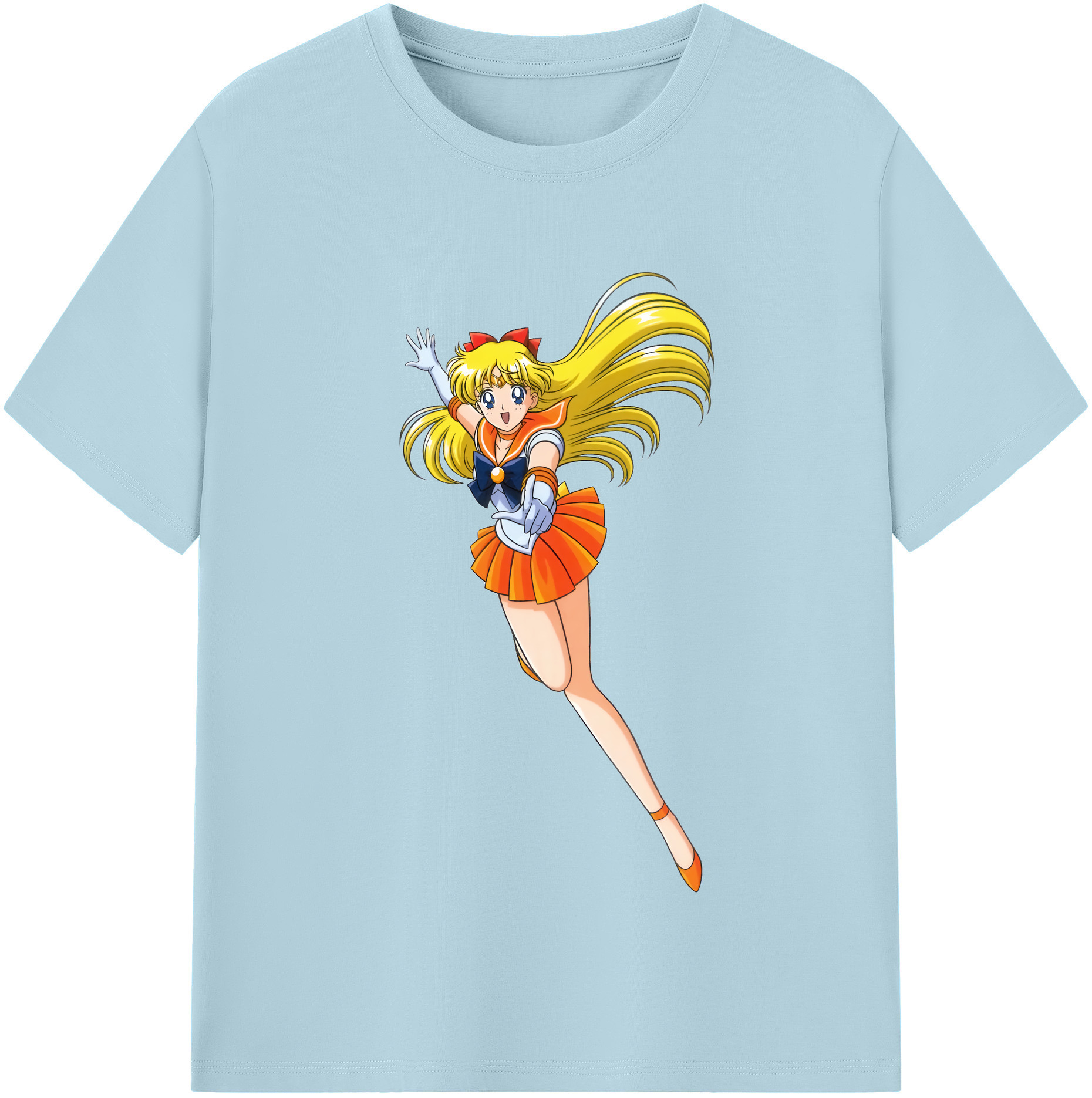 （画像用） 美少女戦士セーラームーン 愛野 美奈子 あいの みなこ Sailor Moon Aino Minako 綿100％半袖Tシャツ（フロントプリント）